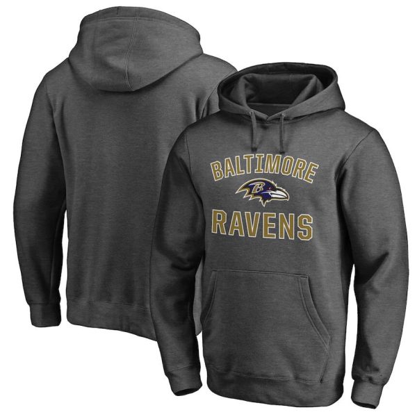 Baltimore Ravens Hoodie Victory Arch Team Pullover - Heathered Charcoal