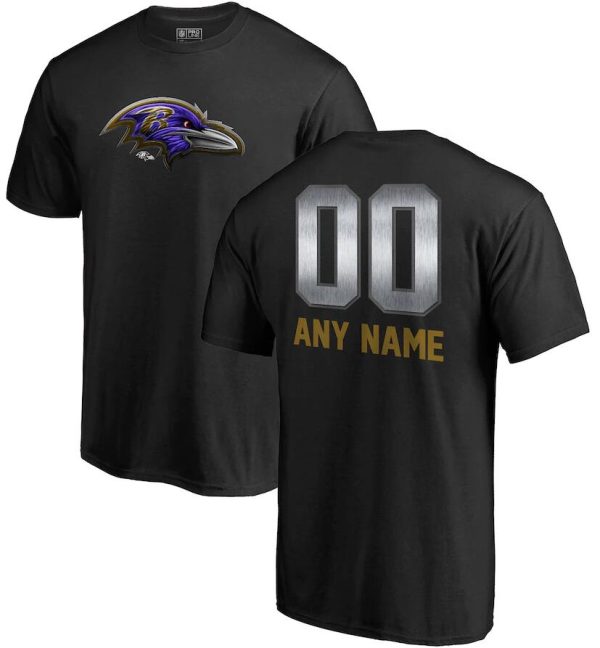 Baltimore Ravens T-Shirt NFL Pro Line Personalized Midnight Mascot - Black