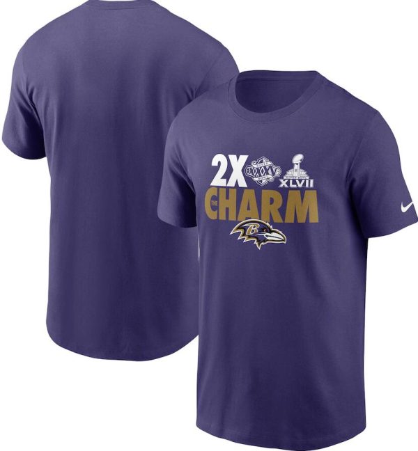 Baltimore Ravens T-Shirt Nike Hometown Collection 2x Super Bowl Champions - Purple