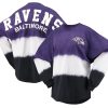 Baltimore Ravens T-Shirt - Purple Black Women's Ombre Long Sleeve