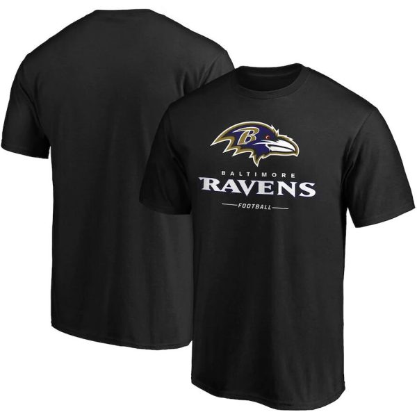 Baltimore Ravens T-Shirt Team Lockup Logo - Black