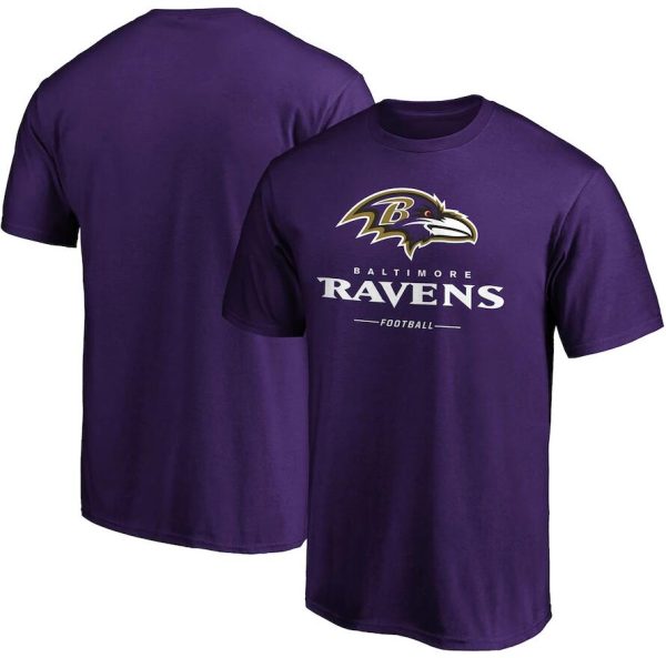 Baltimore Ravens T-Shirt Team Lockup Logo - Purple